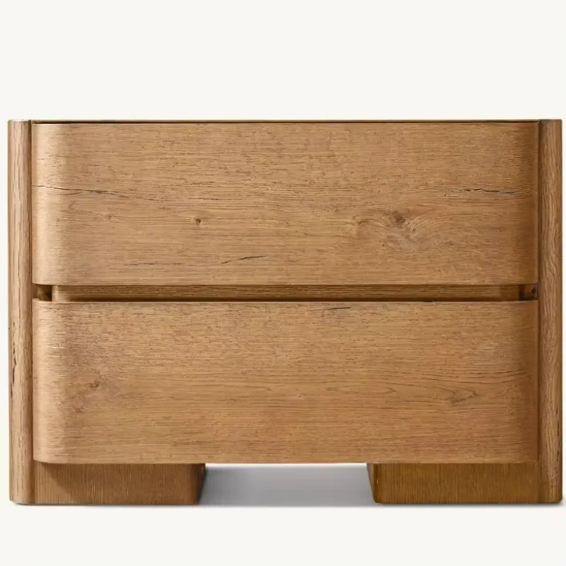 Style solid wood high-end luxury 2 drawer bedside table is a very luxurious bedside table.