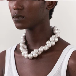 Fashion Imitation Pearl Choker Necklace for Women Vintage Banquet Party Jewelry Neck Accessories Collar Necklaces Gifts