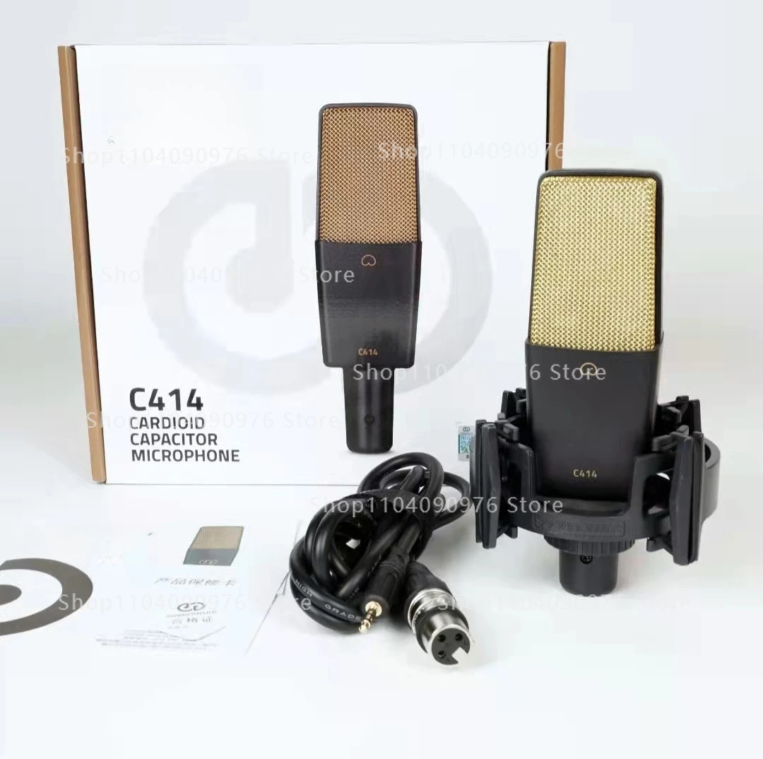 C414 Professional Condenser Mic Studio Singing Microphone for Karaoke Podcast Tiktok Live Streaming
