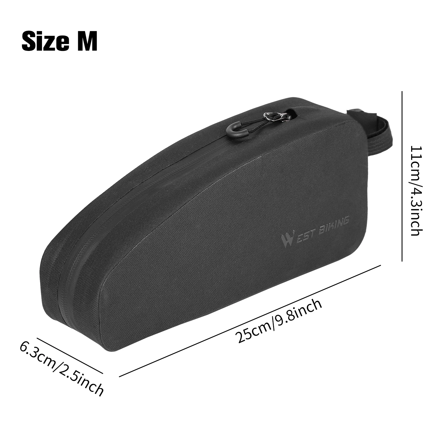 WEST BIKING Bicycle Bag TPU Waterproof  Bicycle Top Front Tube Frame Bag MTB Road Bike Pannier Black Cycling Accessories