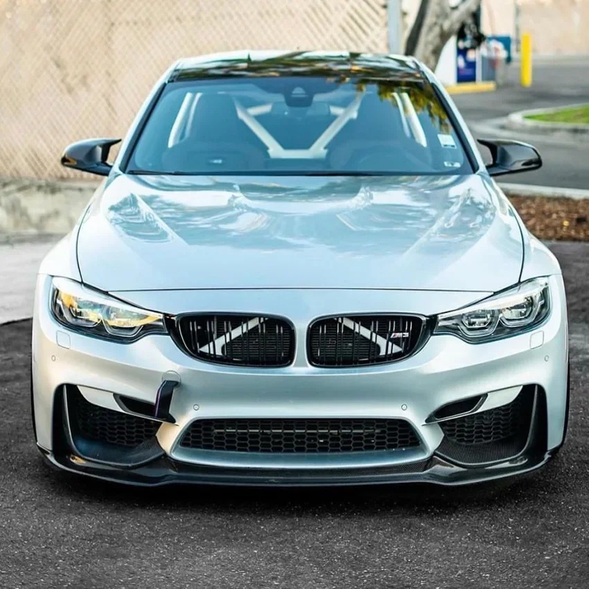 For BMW 3 Series M3 F80 4 Series M4 F82 F83 2015-2020 Gloss Black Car Front Bumper Splitter Lip Diffuser Body Kit Spoiler Guard