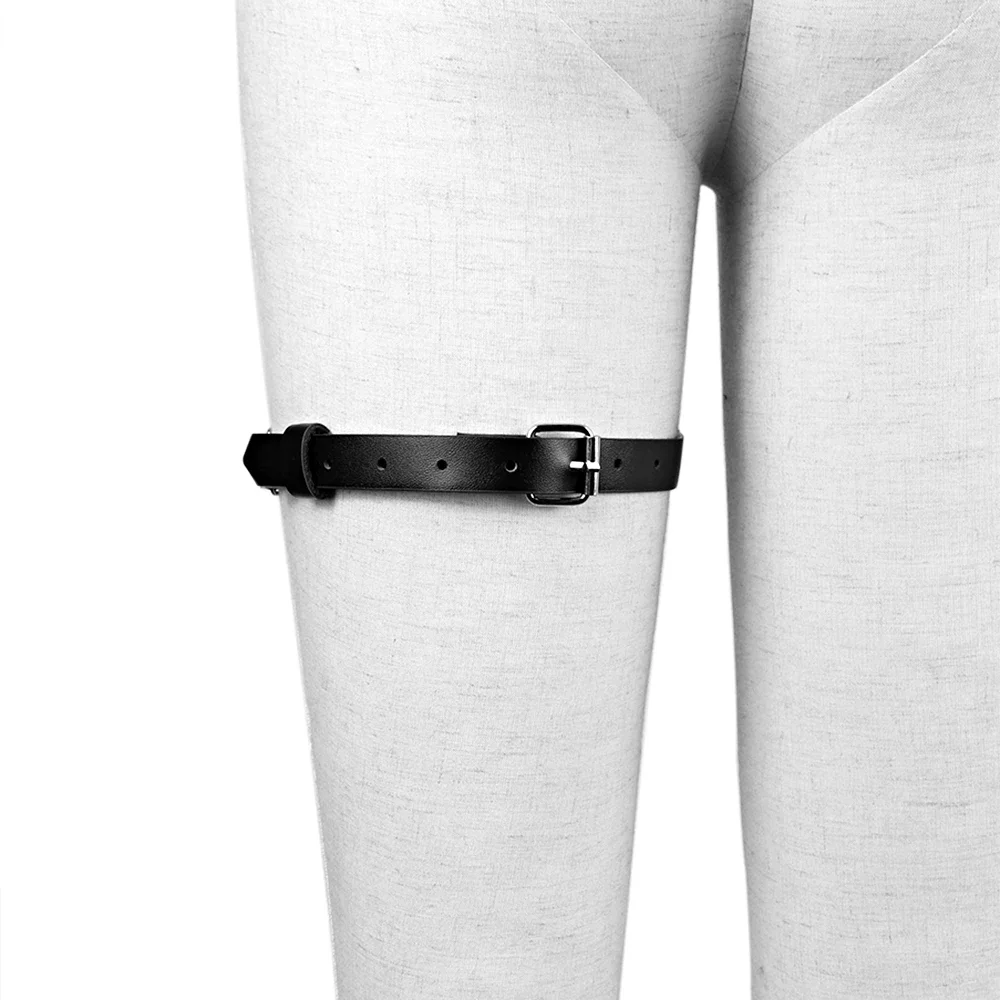 Ceinture de bondage à nœud papillon en cuir PU pour femme, jarretière de cuisse polyvalente, accessoire de jambe de lingerie sexy, accessoire de fête, 1 pièce