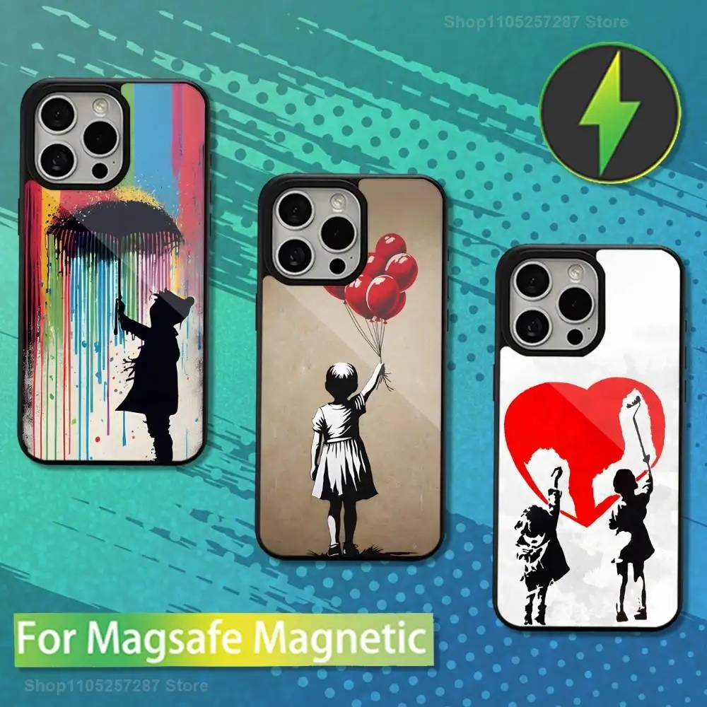 

Graffiti Art B-Banksy Street For iPhone 15,Mini,13,Max,11,16,17,14,Plus,12,Pro,For Magsafe,Magnetic Wireless Charging Case