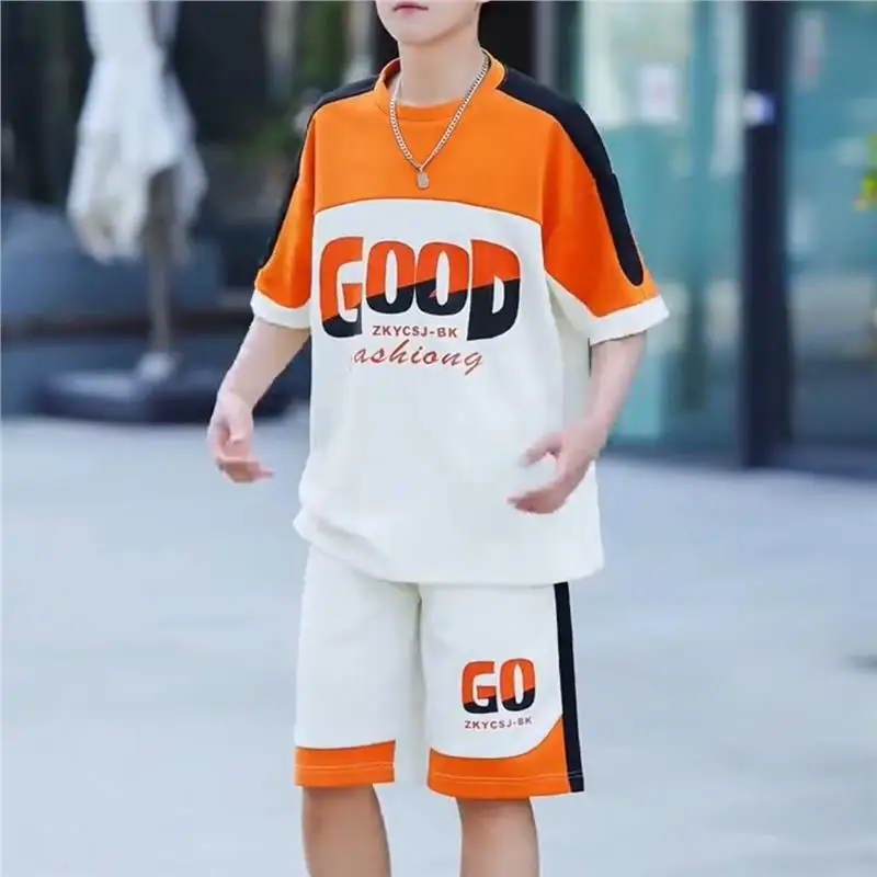 

Men's ort Sve T-irt Casual Loose round Ne Summer Sportswear Two-Piece Set for Teenagers And Students