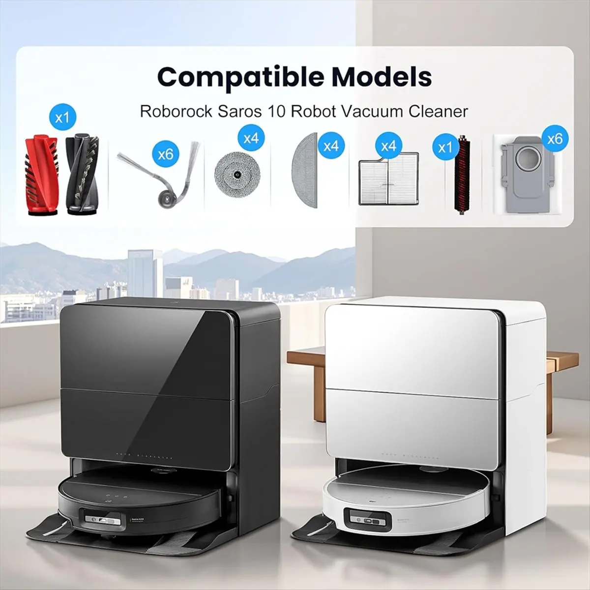 29 Pack Accessories Kit for Saros 10 Robot Vacuum,These Replacement Parts are Compatible-TCES