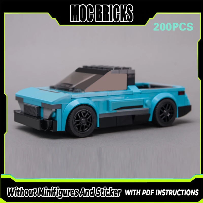 

City Car Model MOC Building Bricks Blue Speedtail Pickup Truck Modular Technology Gifts Holiday Assemble Children Toys Suit