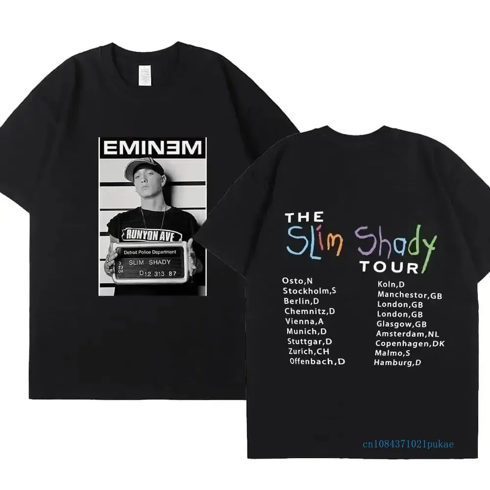 Eminem Graphic Print T Shirt Hip Hop Streetwear Rock T Shirt Short Sleeve Fashion Casual Crew Neck Plus Size T Shirt Women