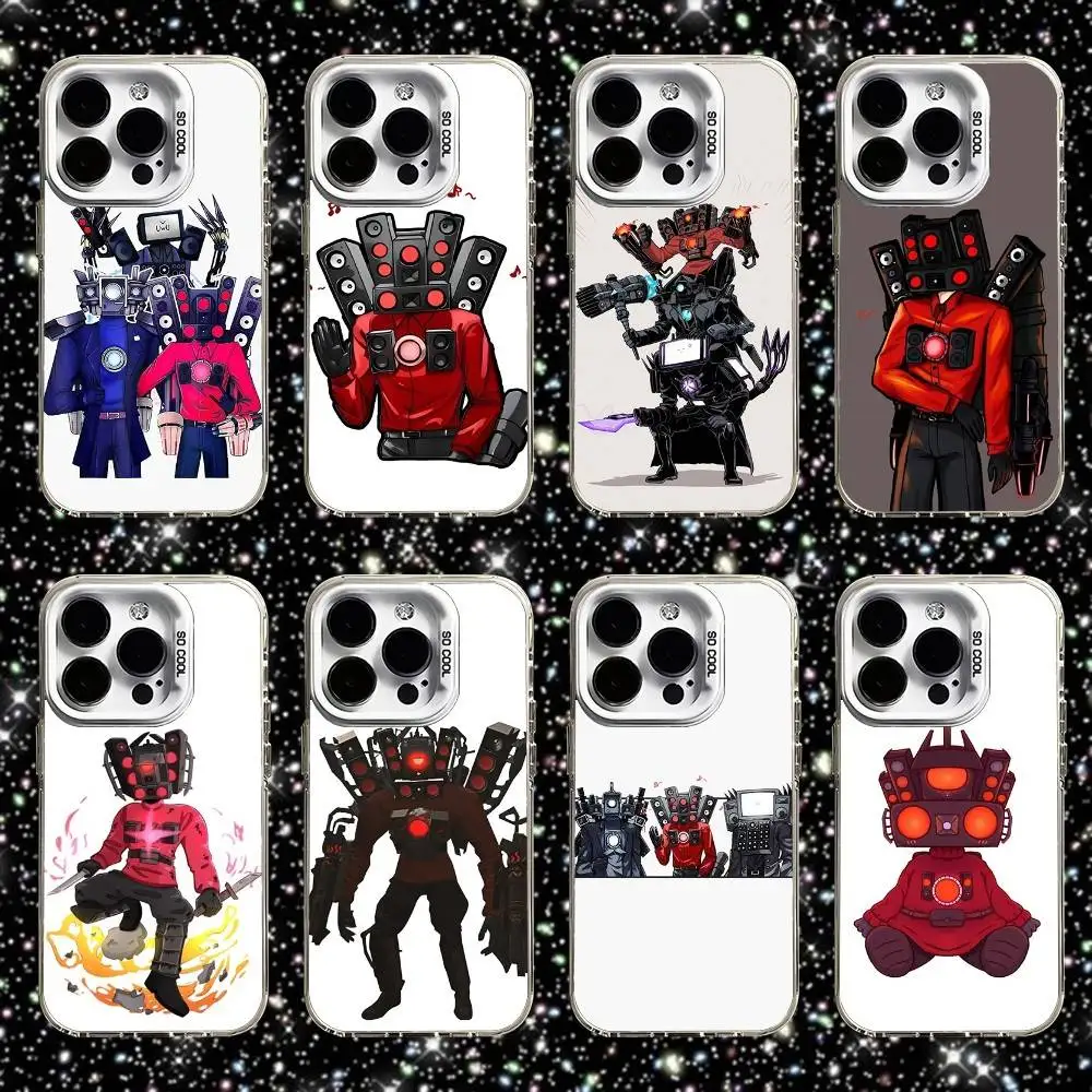 

Skibidi Toilet Phone Case For iPhone 16,15,14,13,12,11,Pro,XS,Max,Plus,Mini,SE White Candy Matte Shockproof Cover