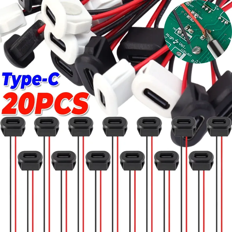 

Водонепроницаемый USB-разъем USB Type-C, гнездовая база прямого сжатия, гнездовая розетка, интерфейс зарядки со сварочной проволокой, 1 ~ 20 шт.