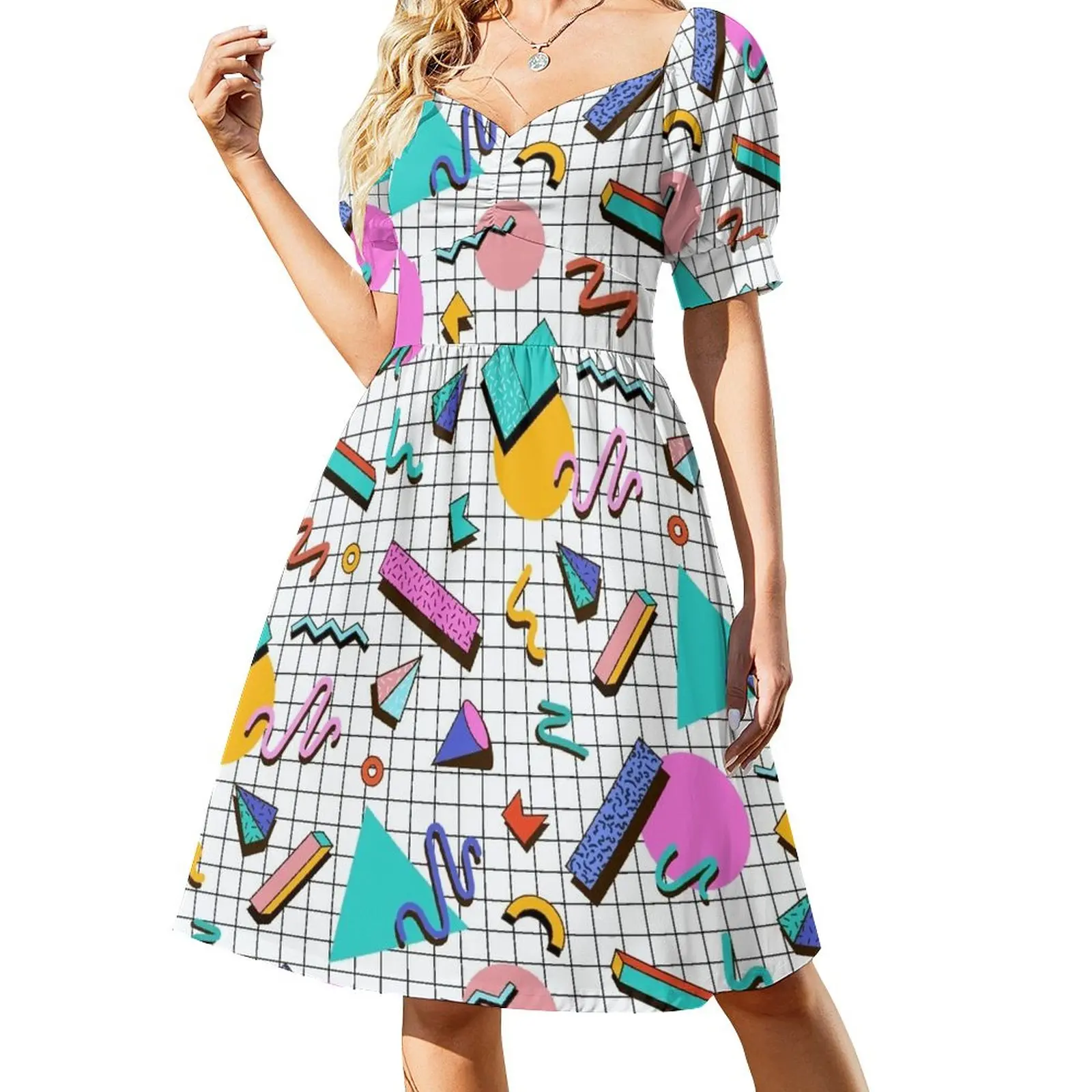 

Funky 80s eighties Memphis Pattern Design Dress women clothing 2023 new arrivals elegant evening dresses for women 2023