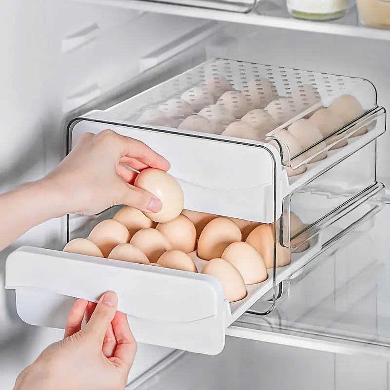 Refrigerator egg storage box kitchen egg box storage finishing box large capacity special egg tray drawer egg box