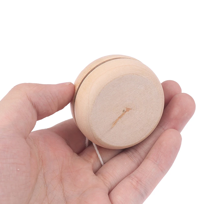 Funny Wooden Yoyo Ball Toy Color Mini Round DIY Hand-Made Crafts Log Toys Kids Creative Yo Yo Toys For Child Gift