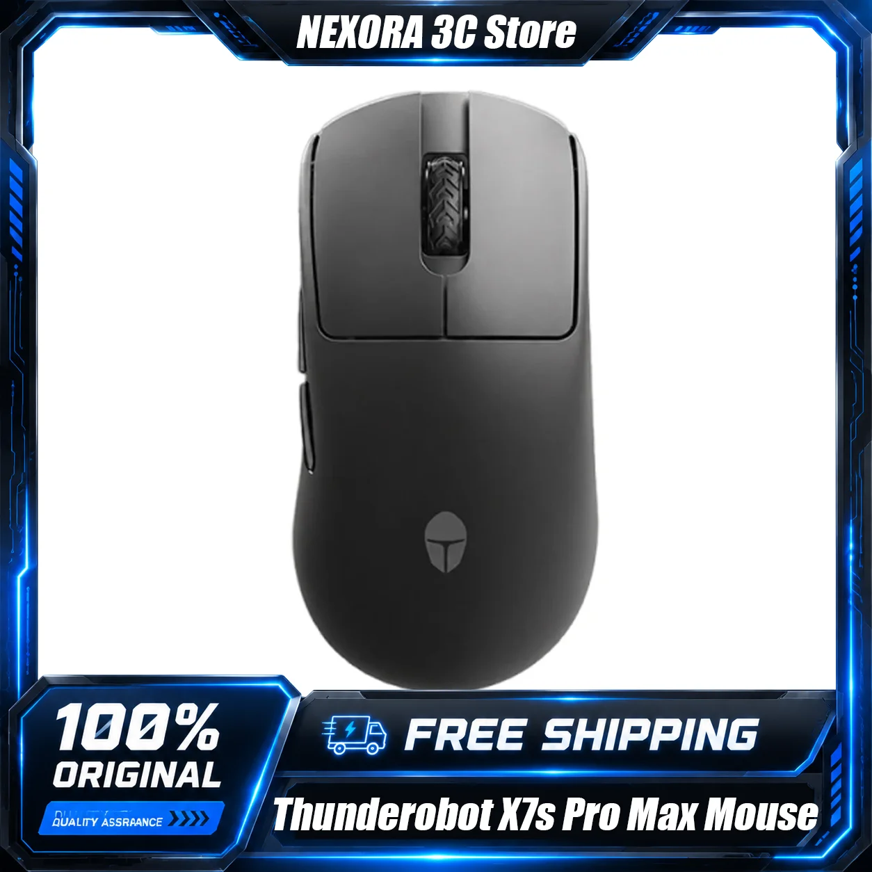 Thunderobot X7s Pro Max Wireless Gaming Mouse PAW3955 Sensor Large Hand Ergonomic Esports Mouse Dual 8K Polling Rate Accessories