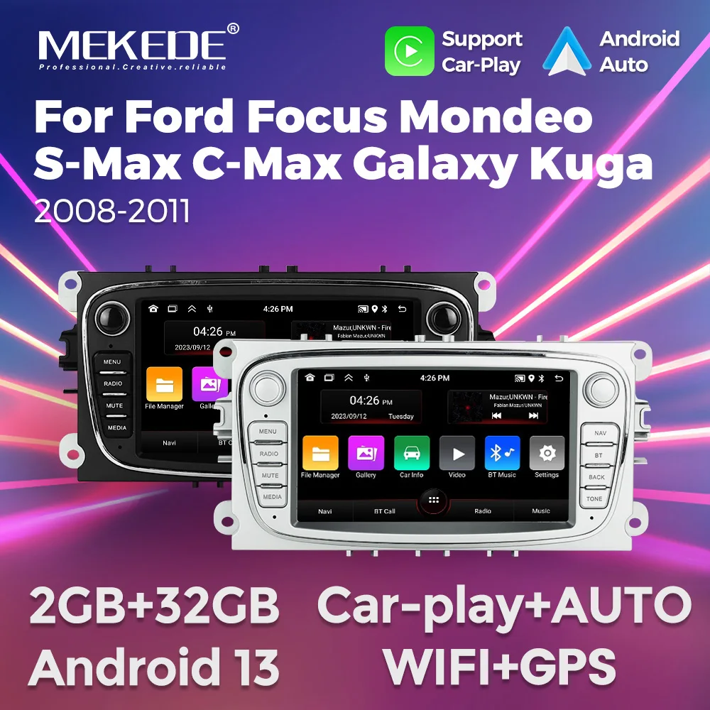 

MEKEDE Android13 Car Radio Multimedia Player for Ford Focus Mondeo S-Max C-Max Galaxy Kuga 2008-2011 Wirelessly CarPlay WIFI GPS