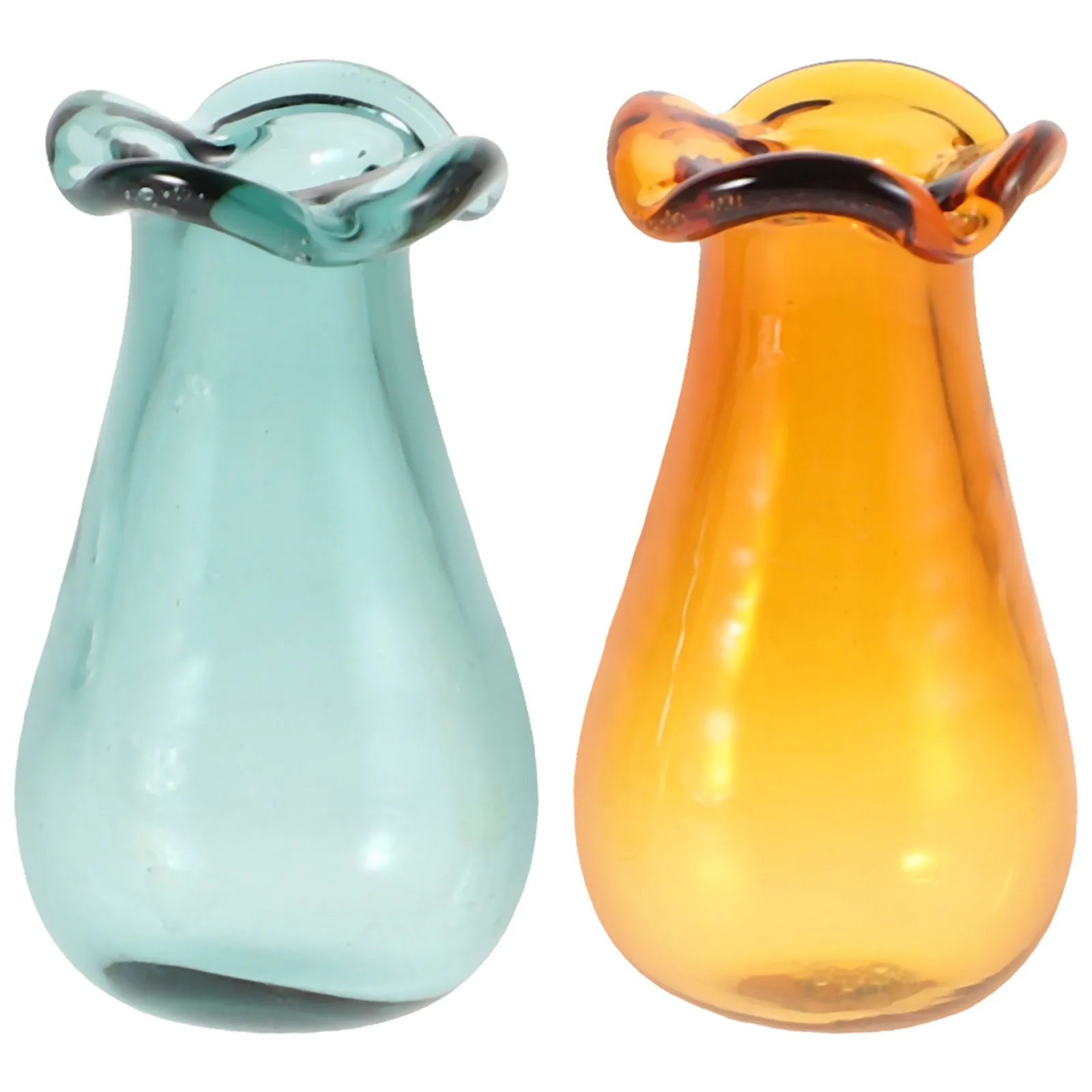 

2Pcs Miniature Glass Vase Set Dollhouse Miniatures Decor Tiny House DIY Project Realistic Elegant Low Maintenance Accessories