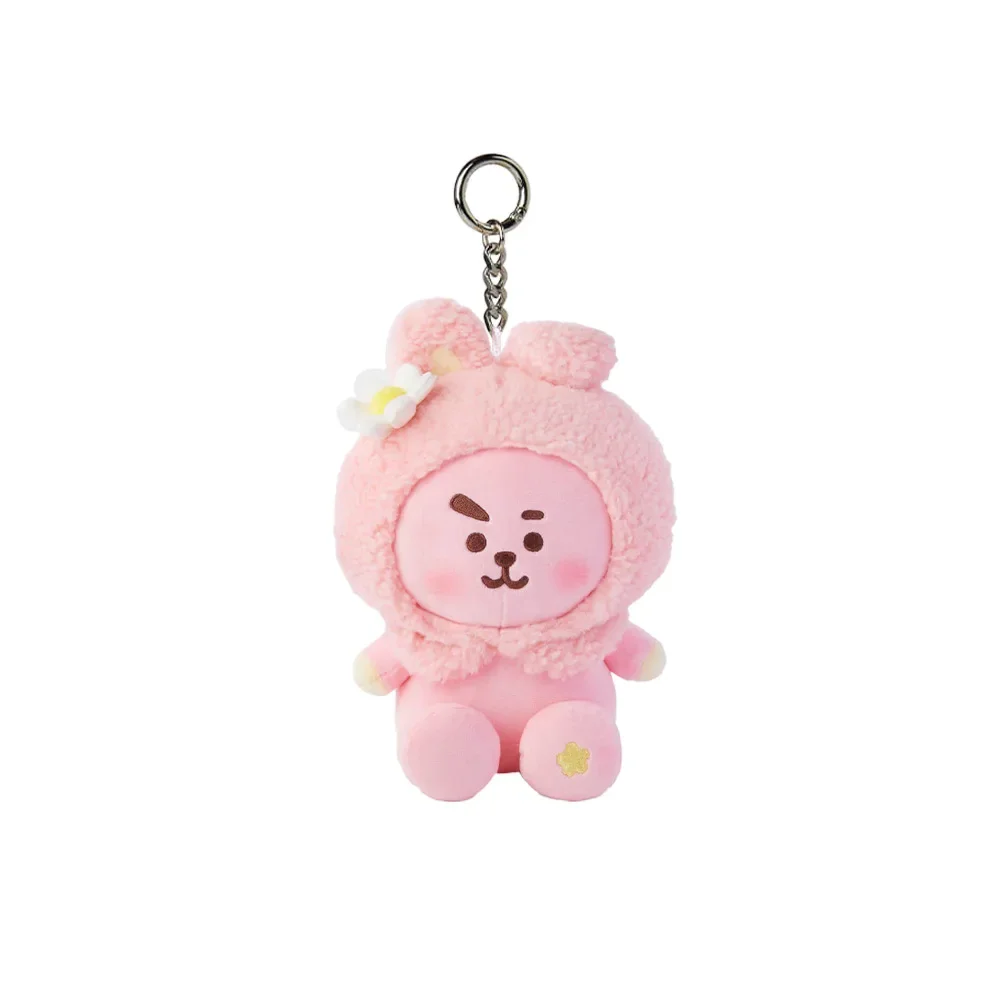 New Bt21 Kawaii Anime Sakura Series Plush Pendant Cute Cartoon Rj Chimmy Cooky Shooky Mang Koya Plush Keychain Bag Ornaments