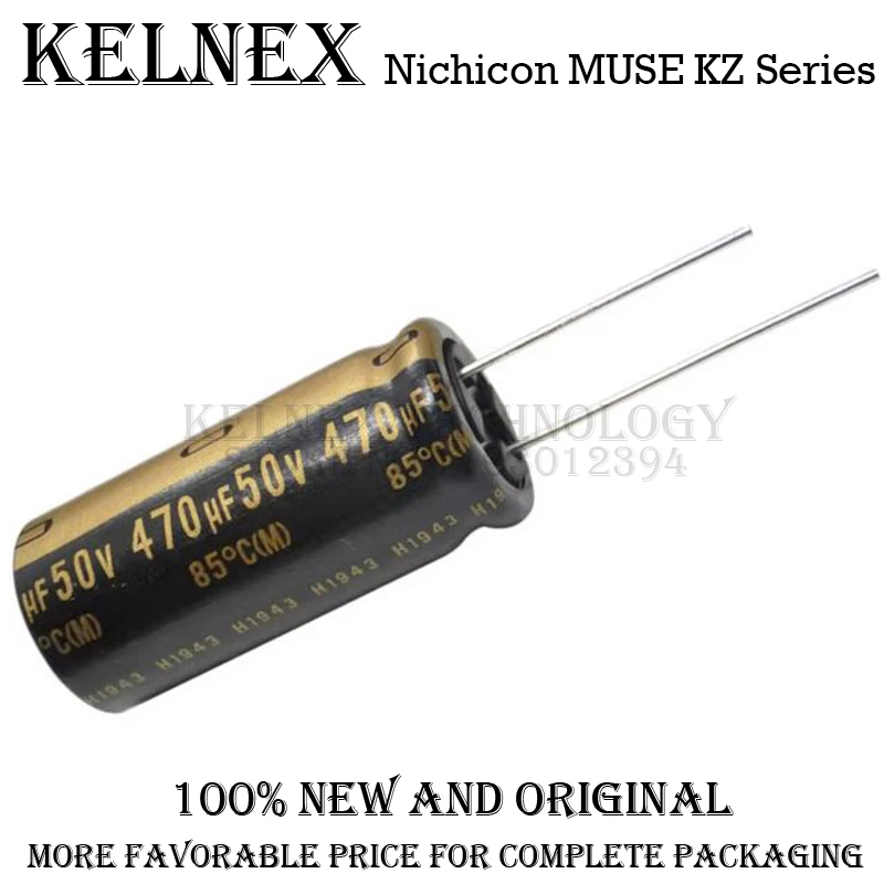 10pcs New Nichicon MUSE KZ Series 25V 50V 100V 10UF 22UF 33UF 47UF 100UF 220UF 470UF 1000UF Hi-Fi Audio Capacitor Copper Feet