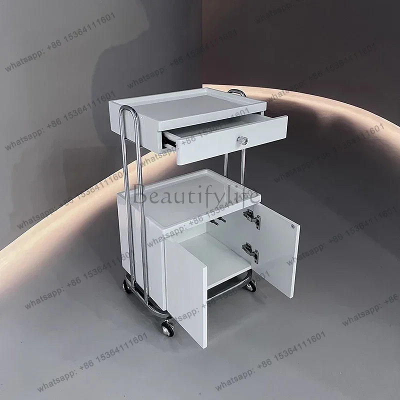 Factory Direct Sales Stainless Steel Luxury Rolling Cart Beauty Salon Utility Drawers Storage Salon Trolley Tool Salon Furniture 4