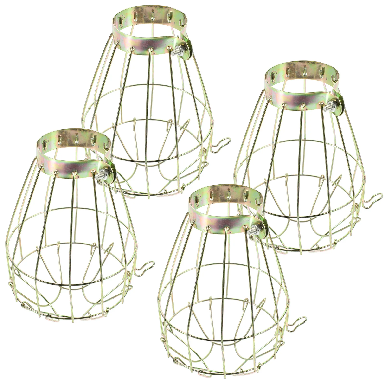 

4 Pcs Metal Lamp Bulb Guard Vintage Light Cage Pendant Ceiling Fan Shades for Table Lamps