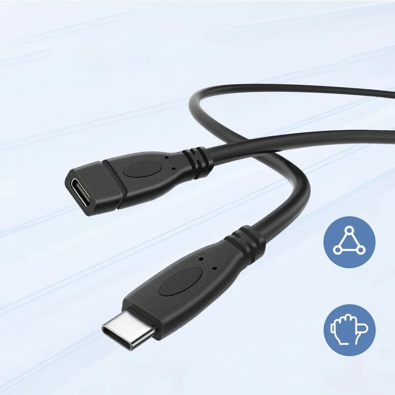 1/5/10pcs 2-pin 4-pin Data line 25cm USB 2.0 Type-C Power Supply Extension Wire Cable Charger Connector Male Female Plug C5