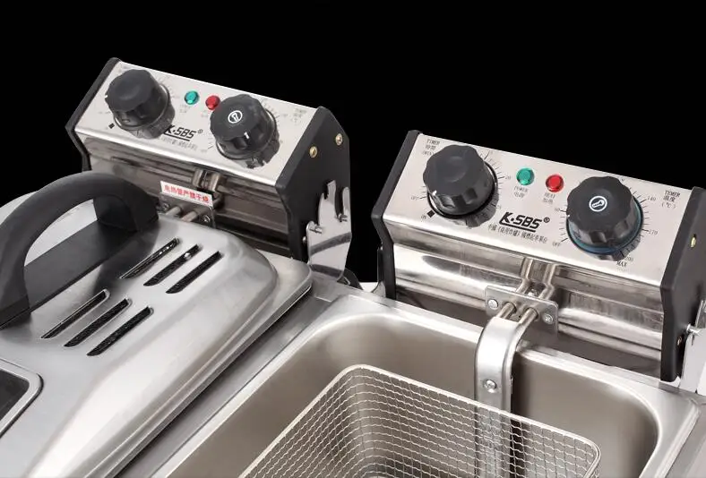 Produk Baru Mesin Goreng Silinder Ganda Penggorengan Listrik Ganda