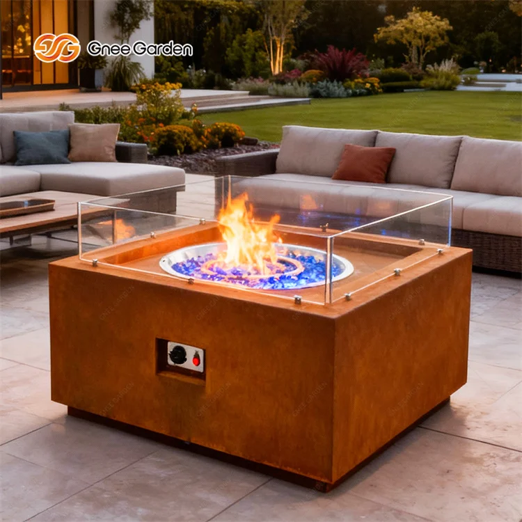 Durable Outdoor Rectangle Garden Camping Gas Fire Pit Patio Furniture Gas Fire Pit