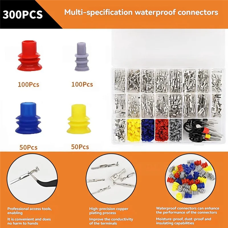 

ABLK Automotive Electric Crimp Connectors 1-6.3Mm- 25 Types Car Electrical Wire Terminal Pin Connector Kit-660 Pieces