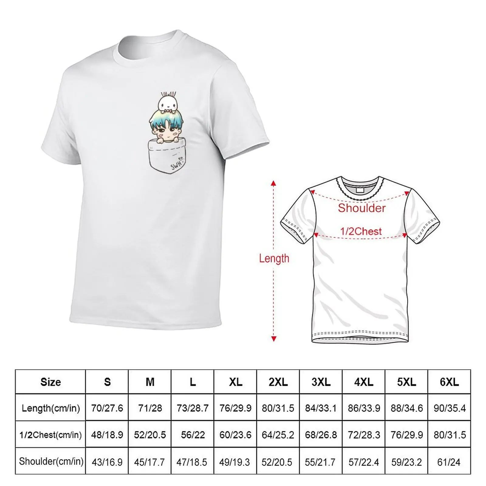 Monsta X Wonho & Bunny in pocket T-Shirt custom t-shirts vintage clothes t shirts men