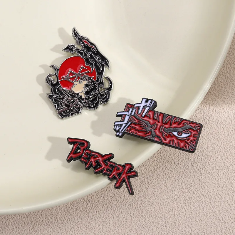 Manga style brooch Cartoon character warrior Red Metal Commemorative badge Accessory Pin Wholesale Send gifts to friends