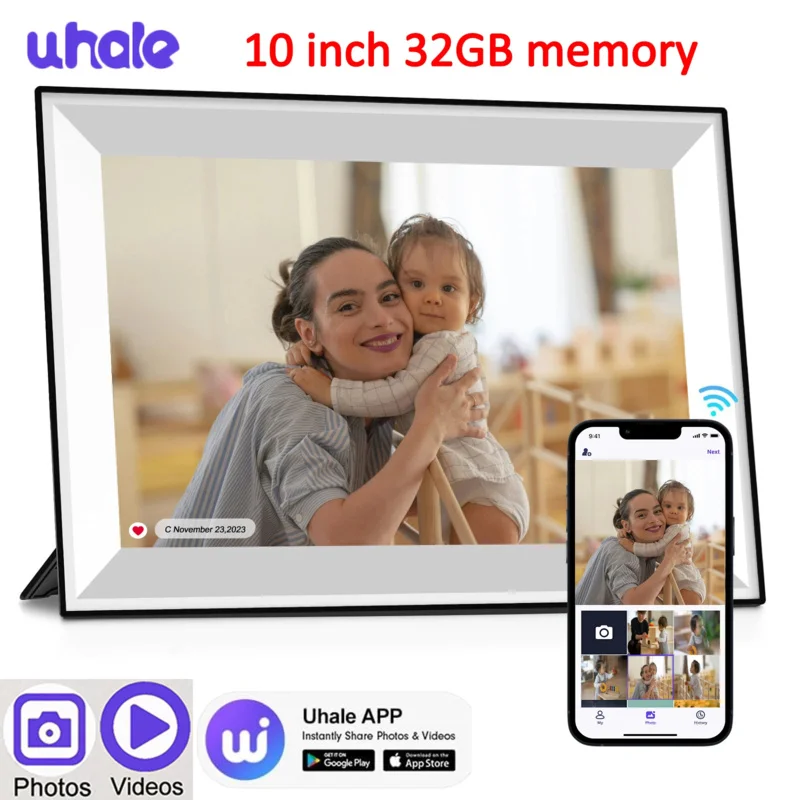 

Цифровая фоторамка Uhale, 10,1-дюймовый электрический альбом Smart WiFi, 32 ГБ, с сенсорным экраном 1280x800 IPS HD