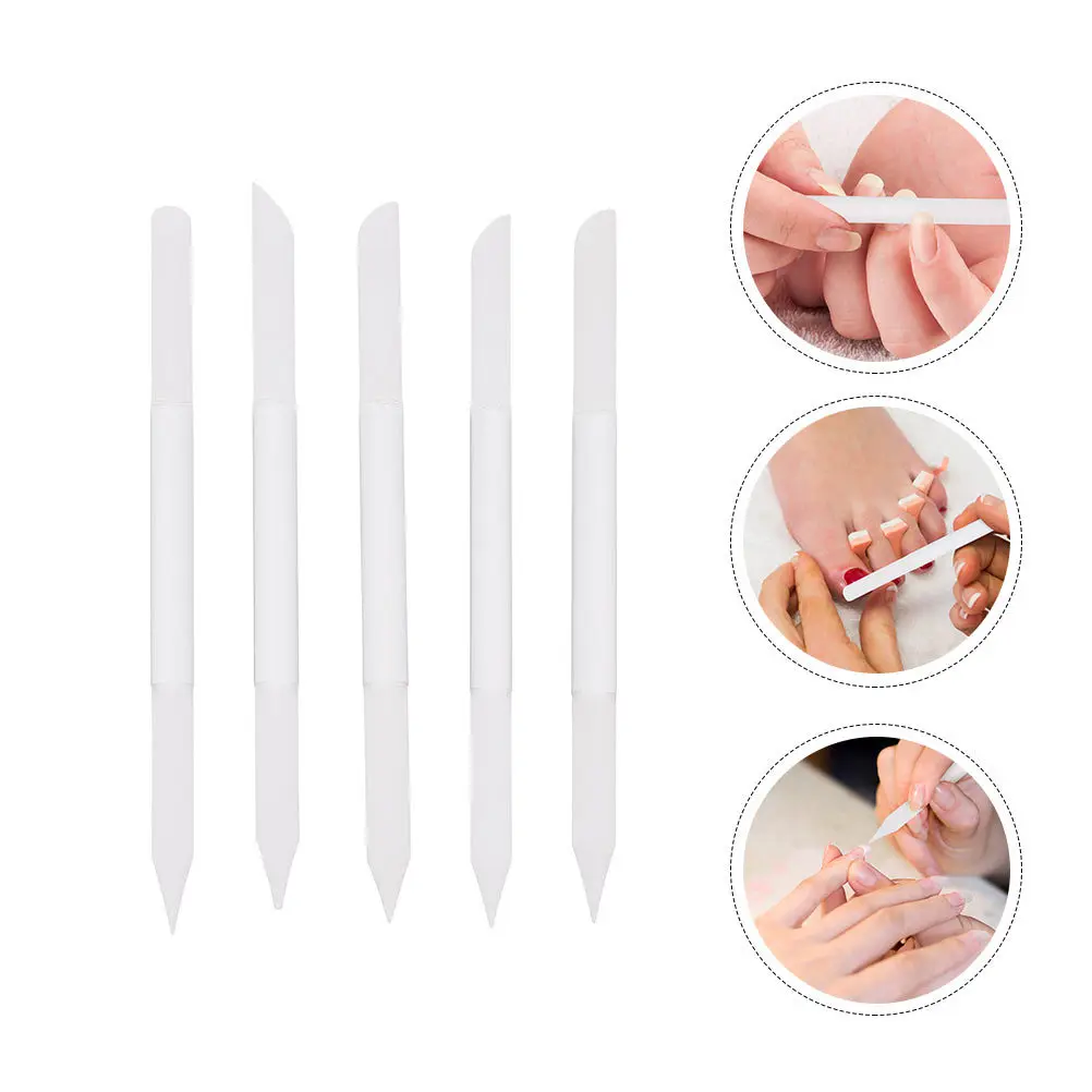 5-teiliges Glas-Nagelfeilen, doppelseitiger Kristall-Nagelpuffer für natürliche und künstliche Nägel, Maniküre-Werkzeug-Set für den Salon oder den Heimgebrauch