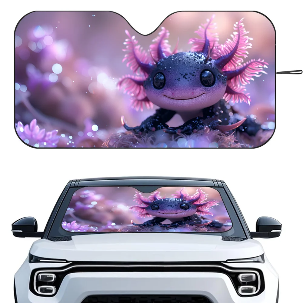 

Ocean Animal Axolotl Car SunSha Heat-insulating Aluminum Film Windshield Sunshas UV Rays Blocks Car Sun Visor Protector