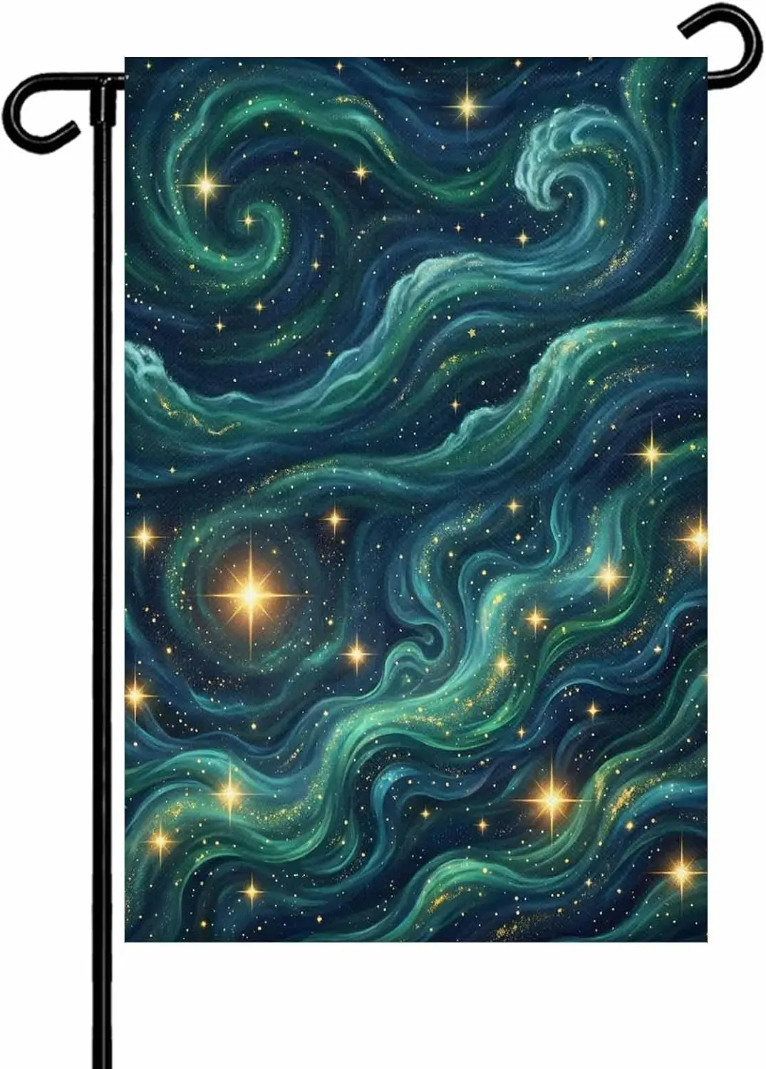 Nature Garden Flag 28x40 Inch Fantasy Starry Sky Romantic Mystic Cosmic Vortex Bright Star Double Sided Yard Flags for Outdo PPM