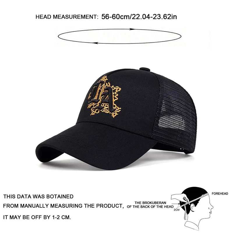 Unisex-Baseballkappen mit Buchstabenstickerei, für Frühling und Sommer, für den Außenbereich, verstellbare Freizeithüte, Hip-Hop-Hut, Sonnenschutzhut – Detail 7