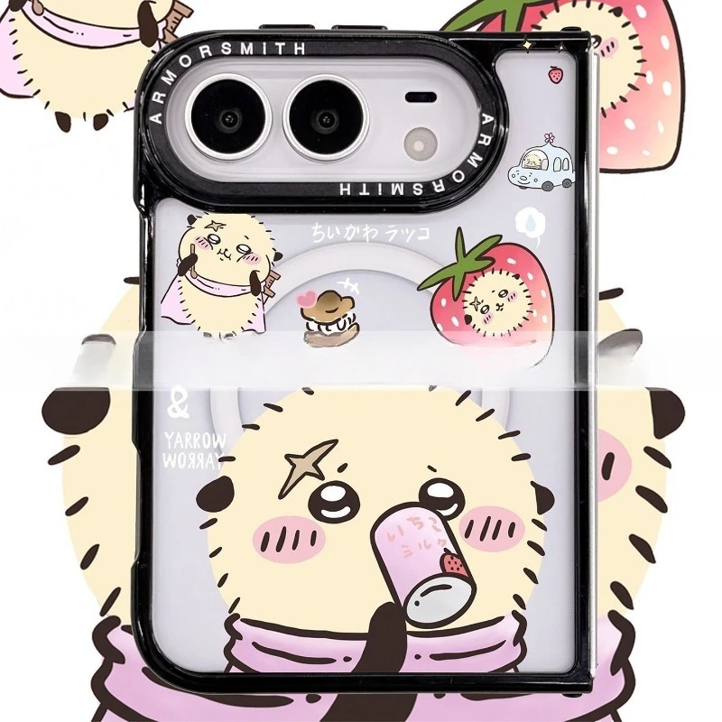 Cartoon Kawaii Chiikawa Rakko Applicable To Apple IphoneDuo Folding Screen Phone Case Protective Cover Anti-fall New Style Gift