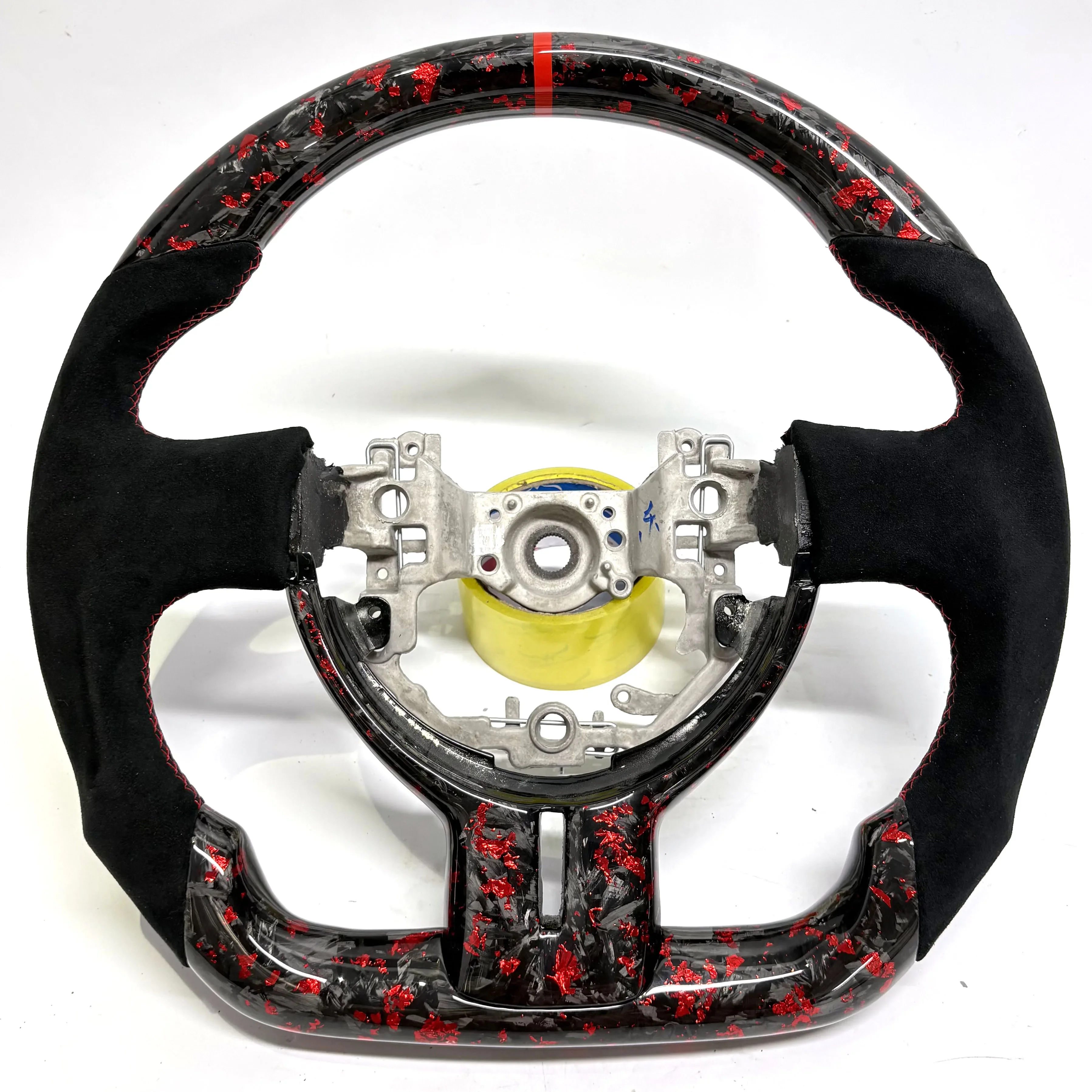 Изготовленное на заказ рулевое колесо из алькантары из красного углеродного волокна для 12-16 Toyota 86 Subaru Brz Zn6