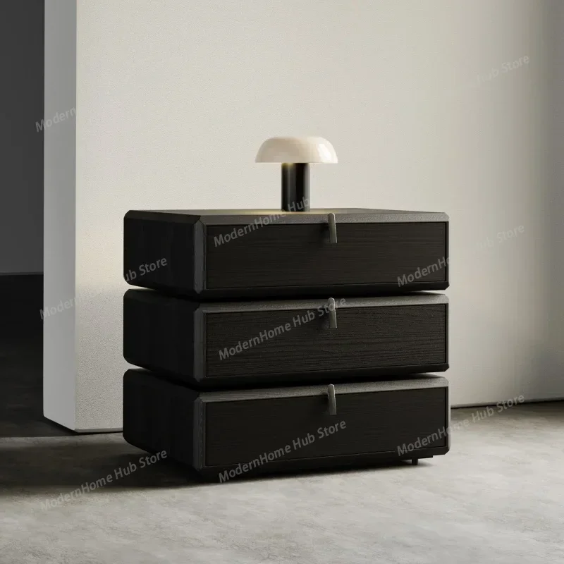 Advanced Rotating Bedside Tables Simple Modern Bedroom Nightstands Home Three Layer Storage Drawers mesitas de noche Furniture