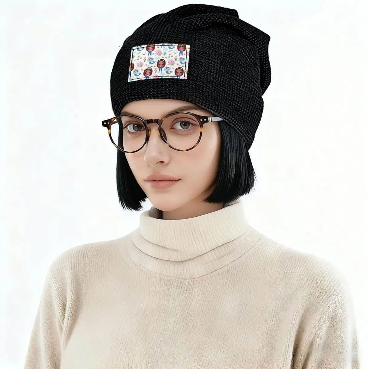 Cute Gabbys Dollhouse Cartoon Warm Fleece-Lined Cap Fashion Bonnet Hat Autumn Winter Outdoor Beanies Hats for Men Women Adult