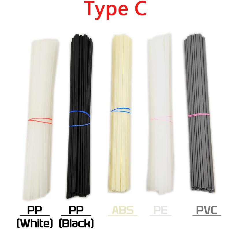 25/50PCS Plastic Welding Rod ABS/PP/PVC/PE Welding Rods 5x2mm Plastic Welding Torch Bumper Repair Welding Supplies 200MM