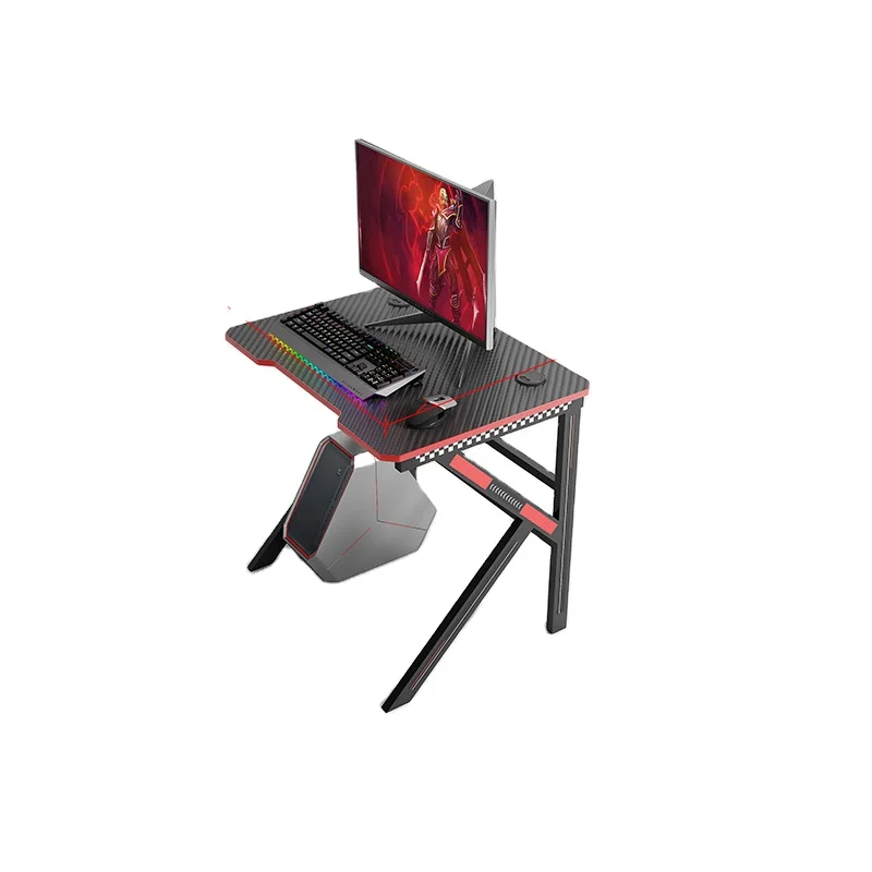 

Furniture Computer Game Racing Desk Wholesale Hot Selling Top Black Pink K-shaped Gaming Grande Table