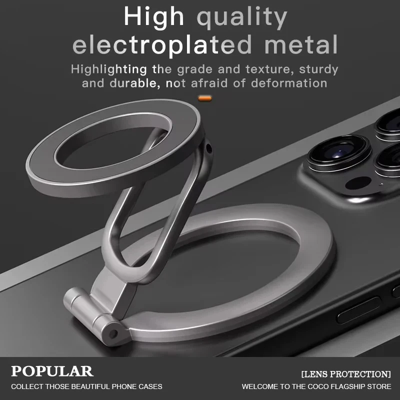 

Двусторонний держатель для телефона MagSafe 2025 для IPhone 14/15/16, складной на 360° ° Вращающаяся подставка с сильным магнитом и опорой для пальцев