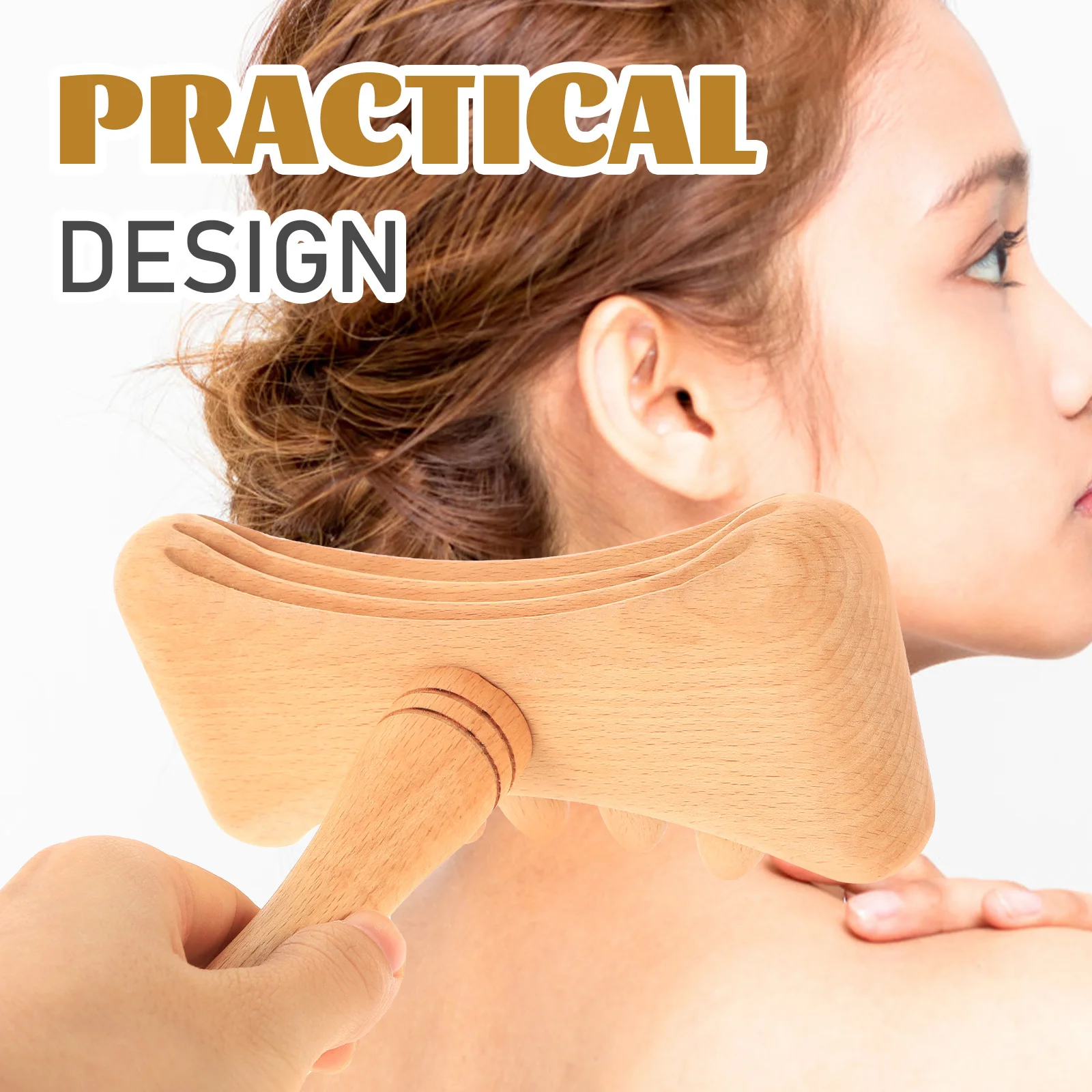 

Guasha Massage Board Neck Scraping Tool Small Lightweight Portable Wood Body Massager Manual Muscle Relaxation Tool for Back