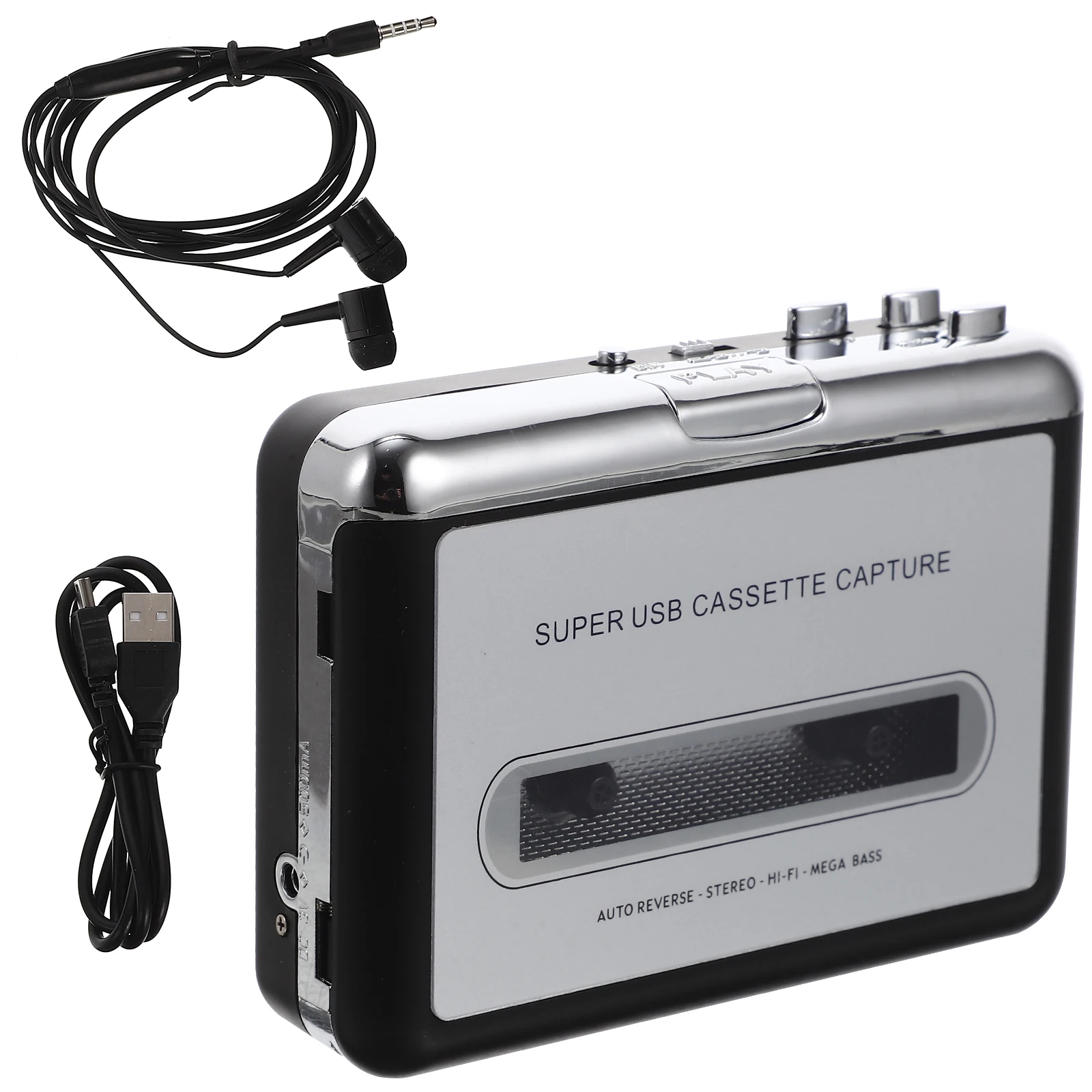 Portable USB Tape Converter Cassette to Mp3 Digital Music Player Or USB Powered Plug and Play Functionality for All