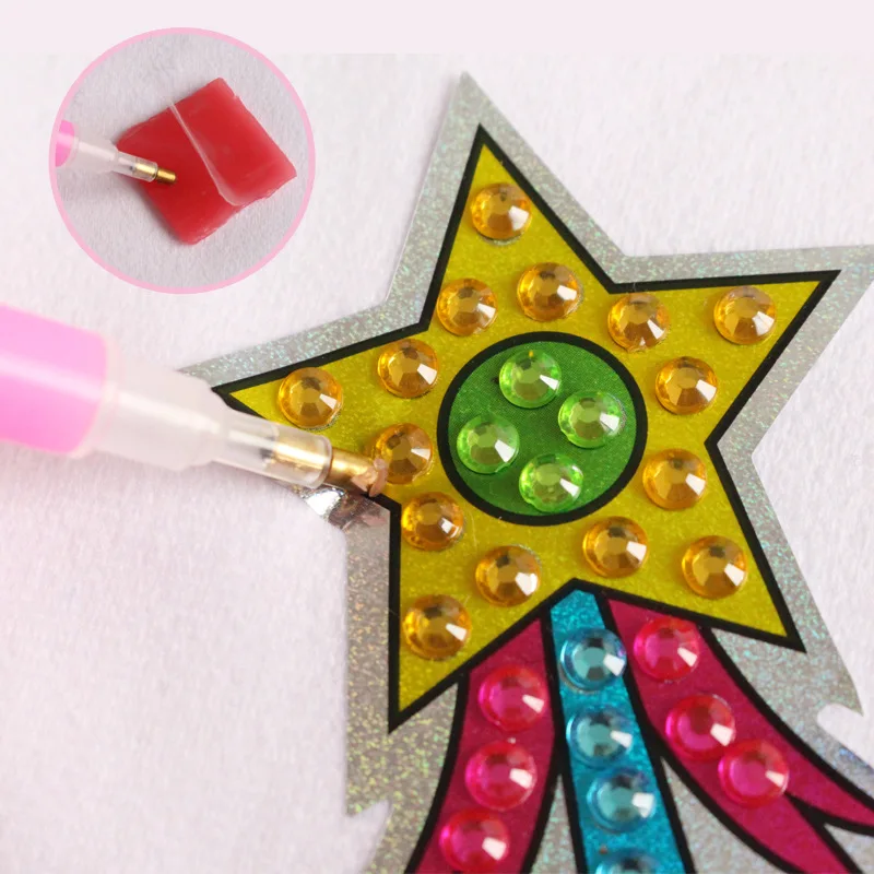 8pcs Sparkle Diamond Stickers Art Crafts Big Gem Set 5D Sealife Unicorn Dot Suncatcher Sticker Activity Toys Gift for Children