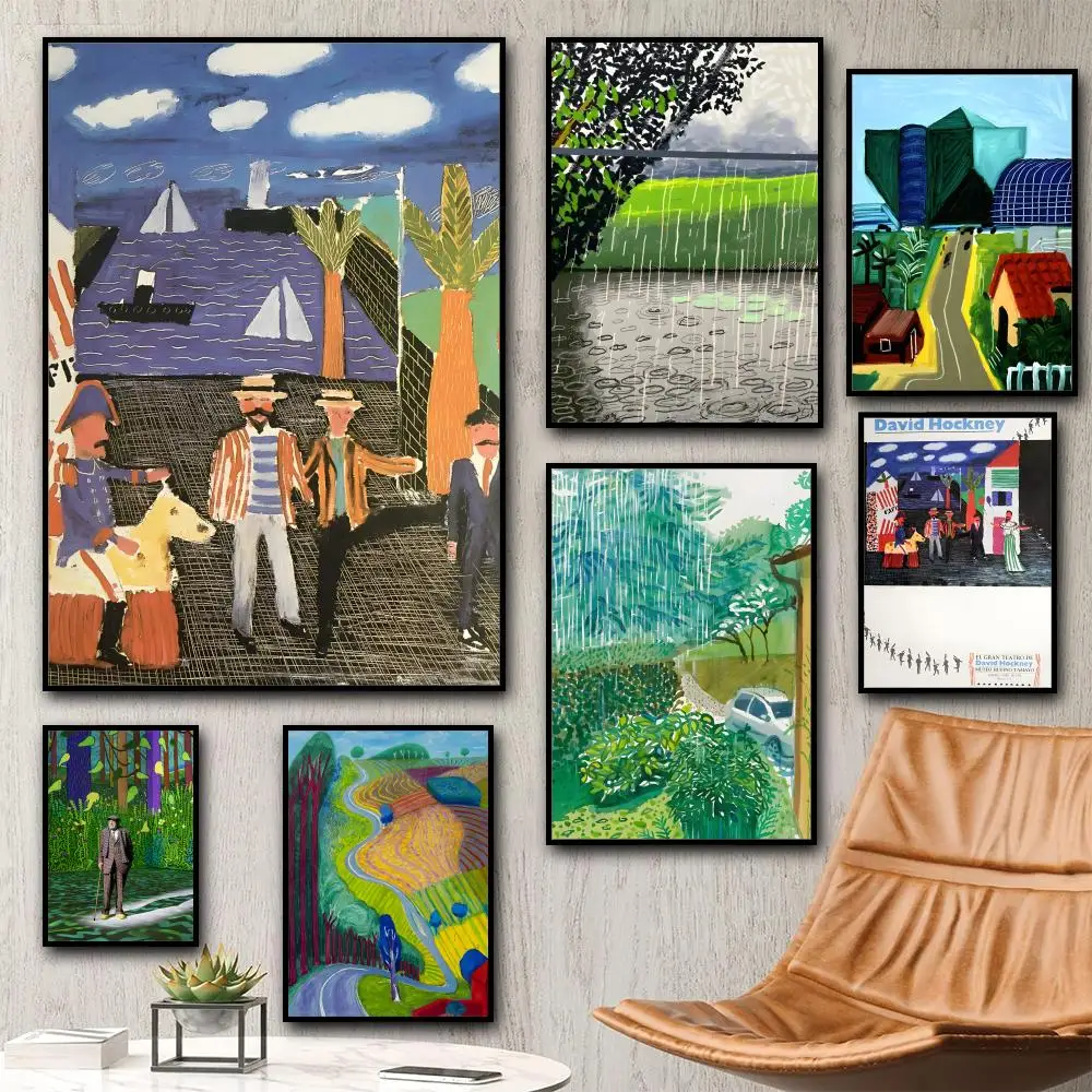 David Hockney Art Painting Calligraphy HD Canvas Poster living room bedroom bar aesthetic decoration