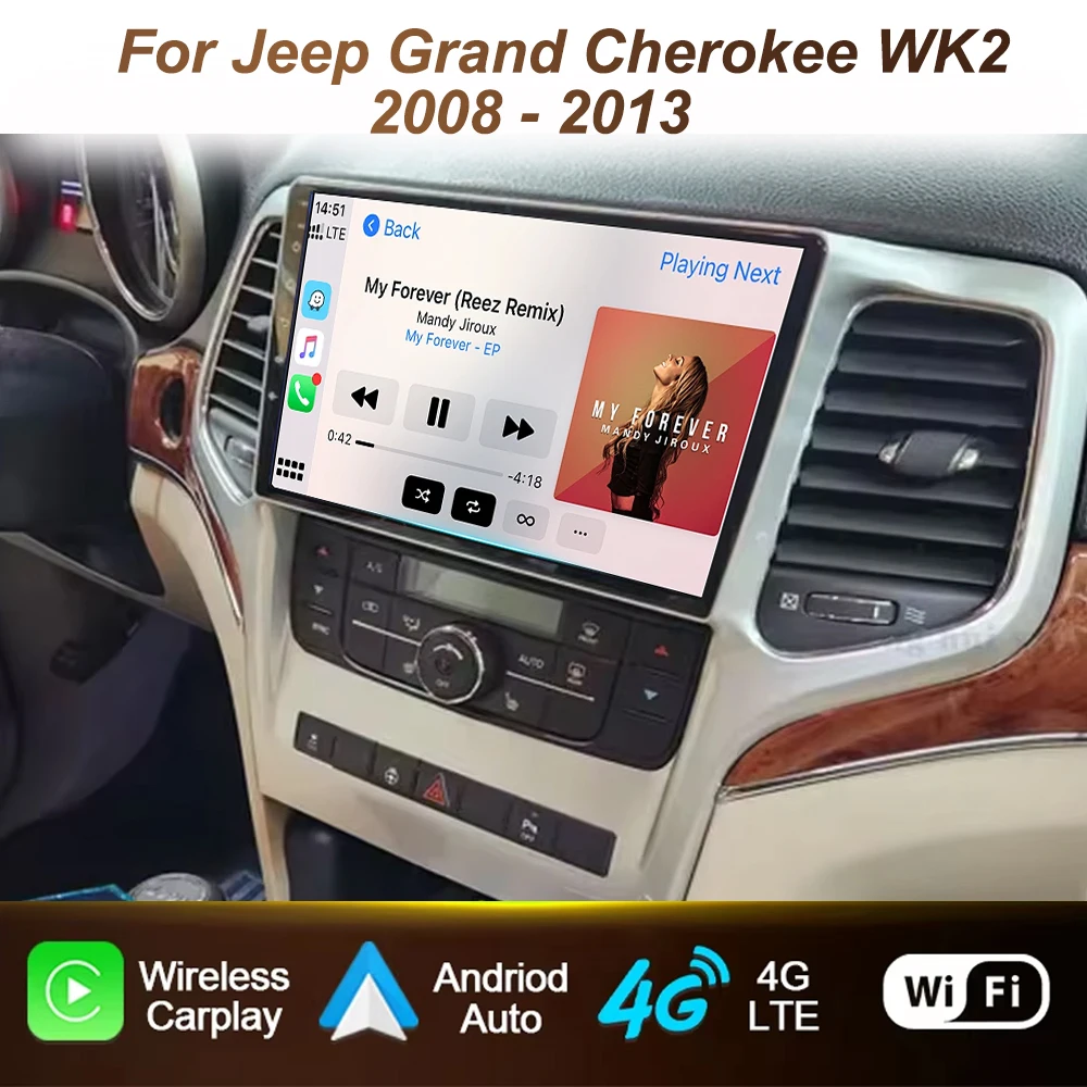 Car Android For Jeep Grand Cherokee WK2 2010 - 2013 Auto Radio Multimedia Player Stereo Video Touchscreen Navigation GPS WIFI