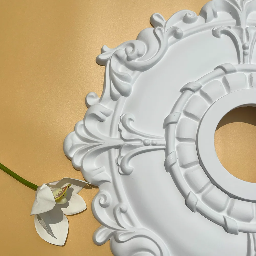 PU Imitation Plaster Lamp Disc Round Disc Polyurethane Foam Home Building Materials Ceiling Suspended Ceiling Base Plate