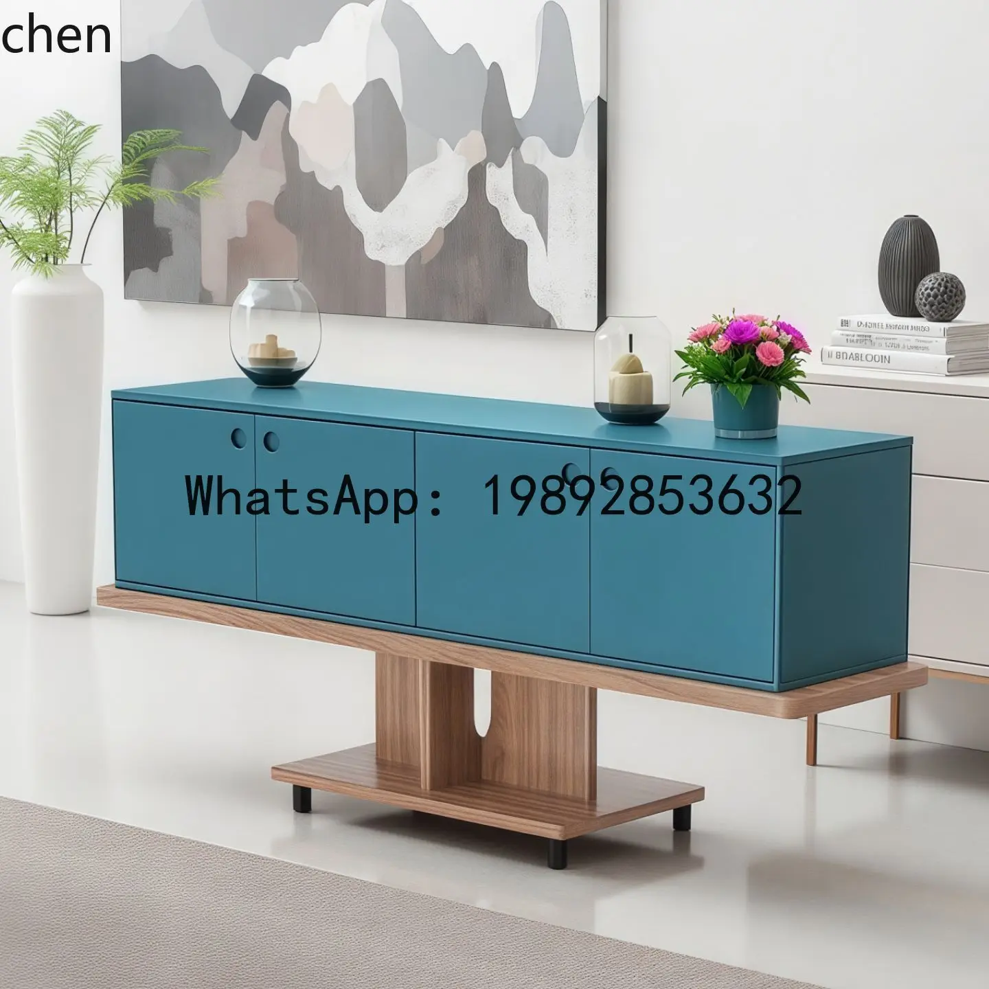 FZ Minimalist Lacquer Sideboard Entryway Storage Multi-Functional Chest Of Drawers Organizer Decorative Cabinet Complete Set