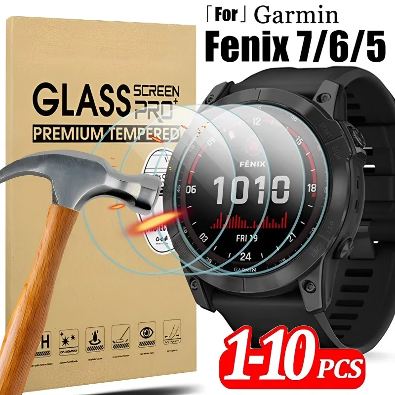 Protector de pantalla de cristal templado para Garmin Fenix, protector de pantalla HD, 10-1 piezas, para Garmin Fenix 7S 7X 6S 6X Pro Sapphire 5S