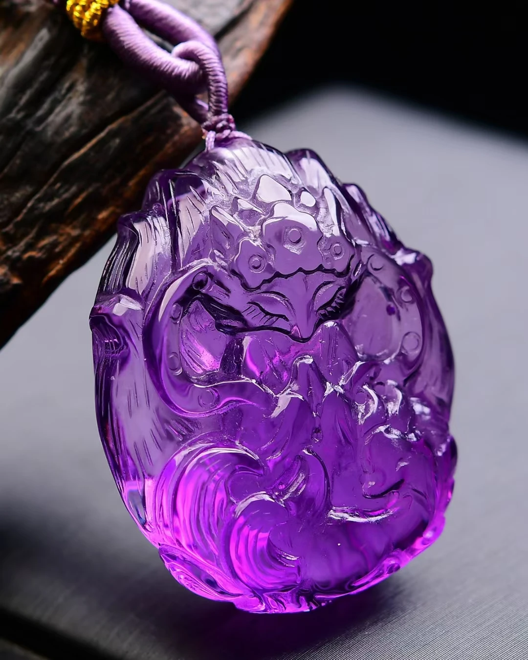 Natural Purple Ametrine Quartz Pendant 36*29*14mm Fox Love Amethyst Citrine Jewelry Women Men Necklace Brazil AAAAAA